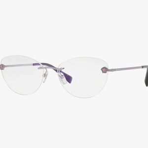 Versace Purple Rimless Eyeglasses